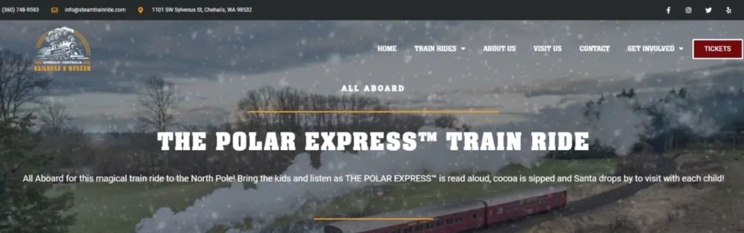 全美各地开往北极的圣诞火车,Polar Express All Aboard来了!