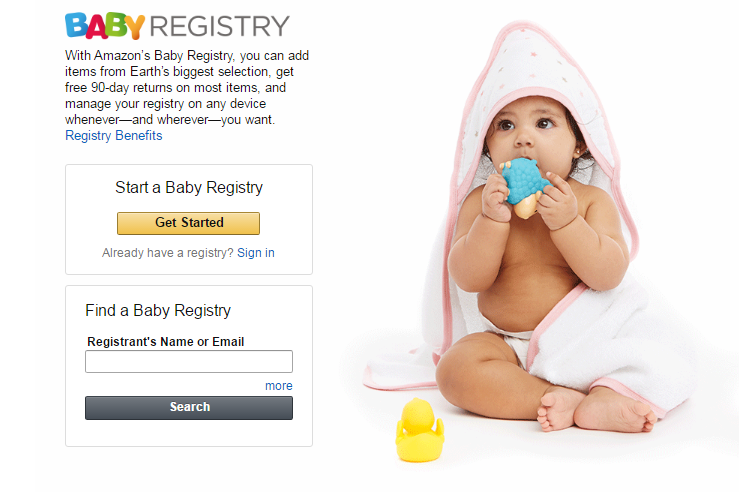 Amazon baby registry