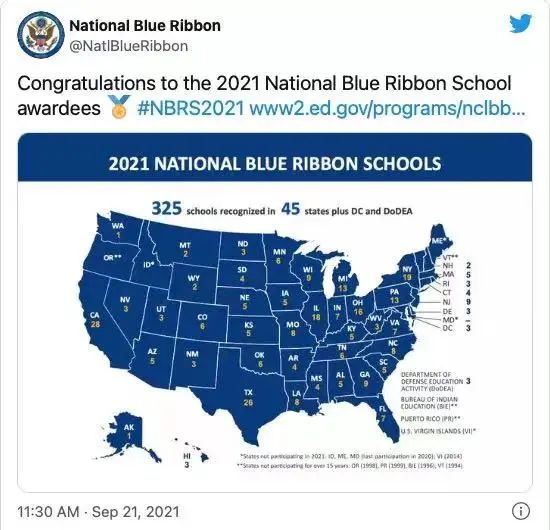 美国教育部评定的“重点学校”——蓝丝带学校（Blue Ribbon School）到底优秀在哪里？