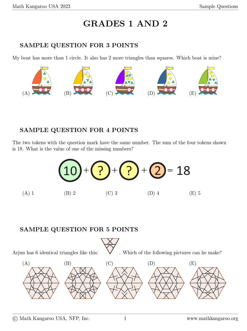 数学比赛Math Kangaroo正在火热报名中，难度较低，比较有趣，适合各年龄段的孩子！