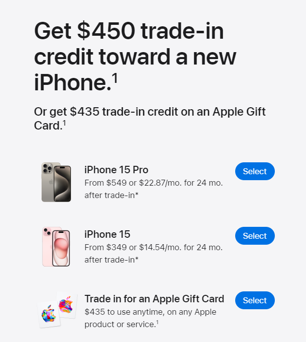 iPhone 15能以旧换新,家里旧的iphone、Samsung、Huawei、小米手机都能换! iPhone 15能以旧换新,家里旧的iphone、Samsung、Huawei、小米手机都能换!