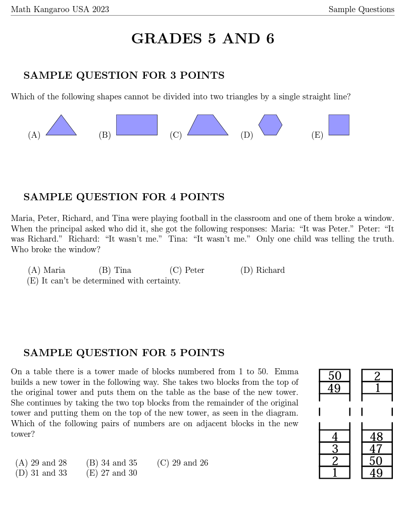 数学比赛Math Kangaroo正在火热报名中，难度较低，比较有趣，适合各年龄段的孩子！