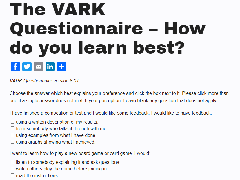 做过VARK学习风格测试吗？你家孩子是哪种风格的学习者？